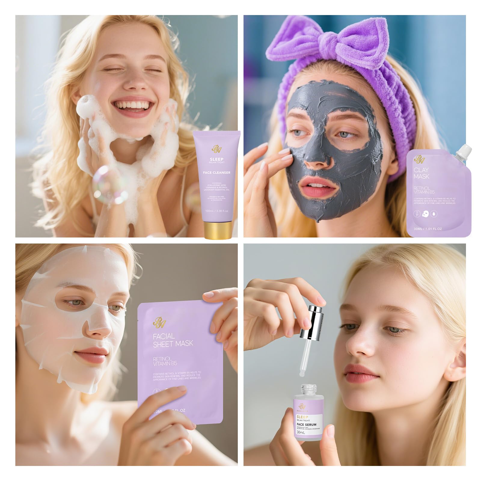 RA ROSA ACCA 33-Piece Valentines Gift Set for Women | Lavender Spa Skincare & Accessories