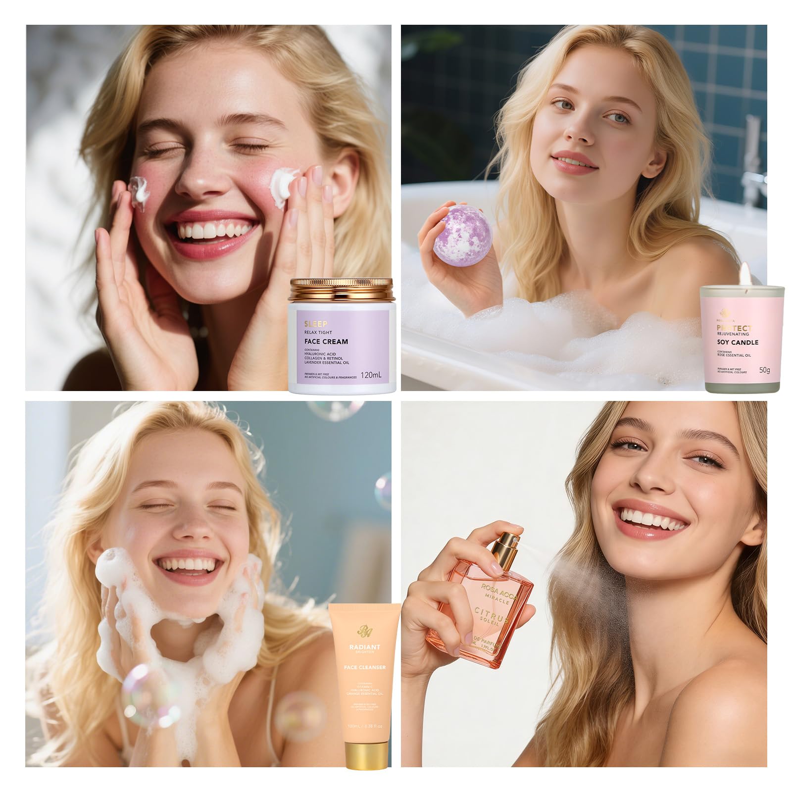 RA ROSA ACCA 36-Piece Skin Care Gift Set for Women – Hydrating Spa Kit