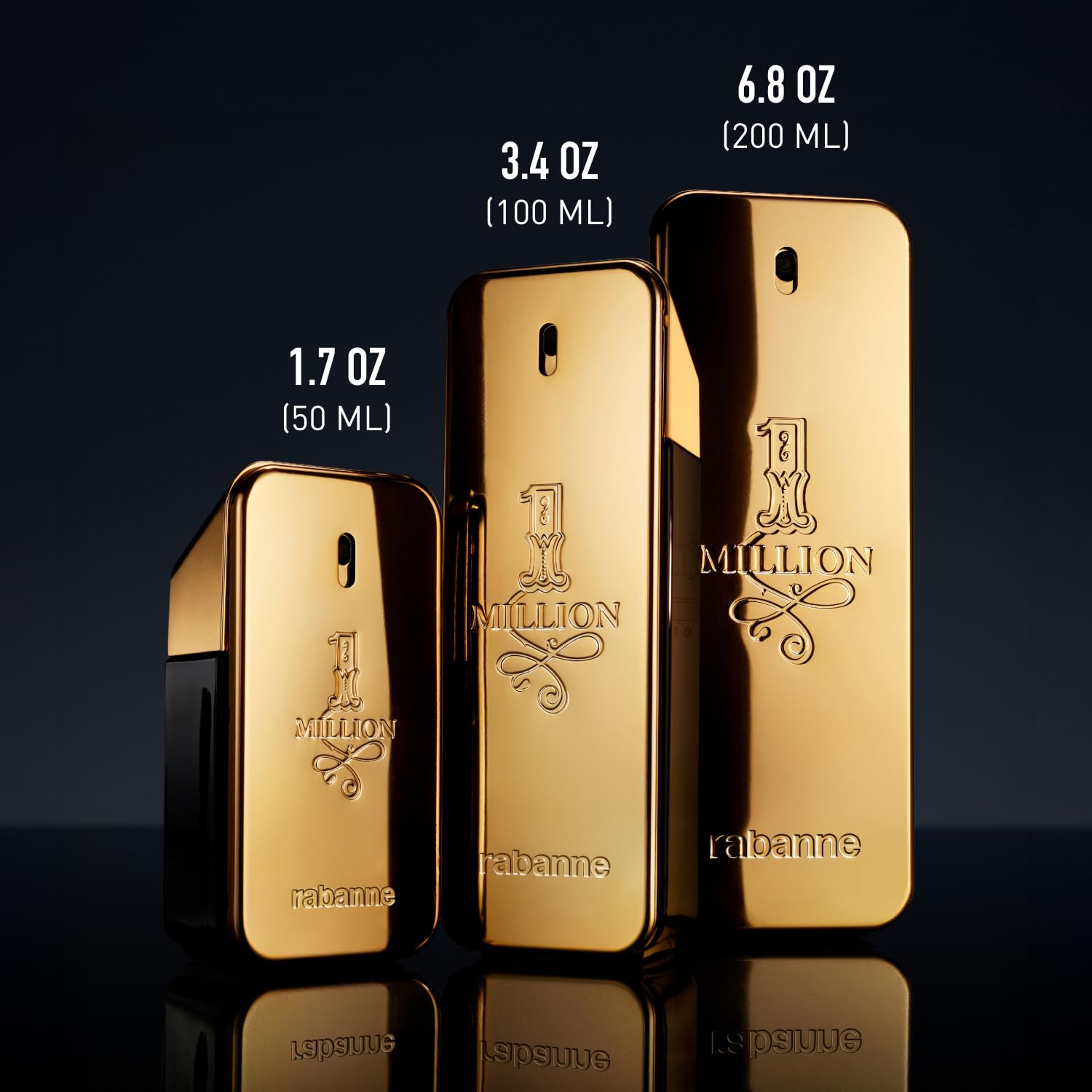Rabanne 1 Million Eau de Toilette for Men – 6.8 oz EDT, Mandarin & Cinnamon