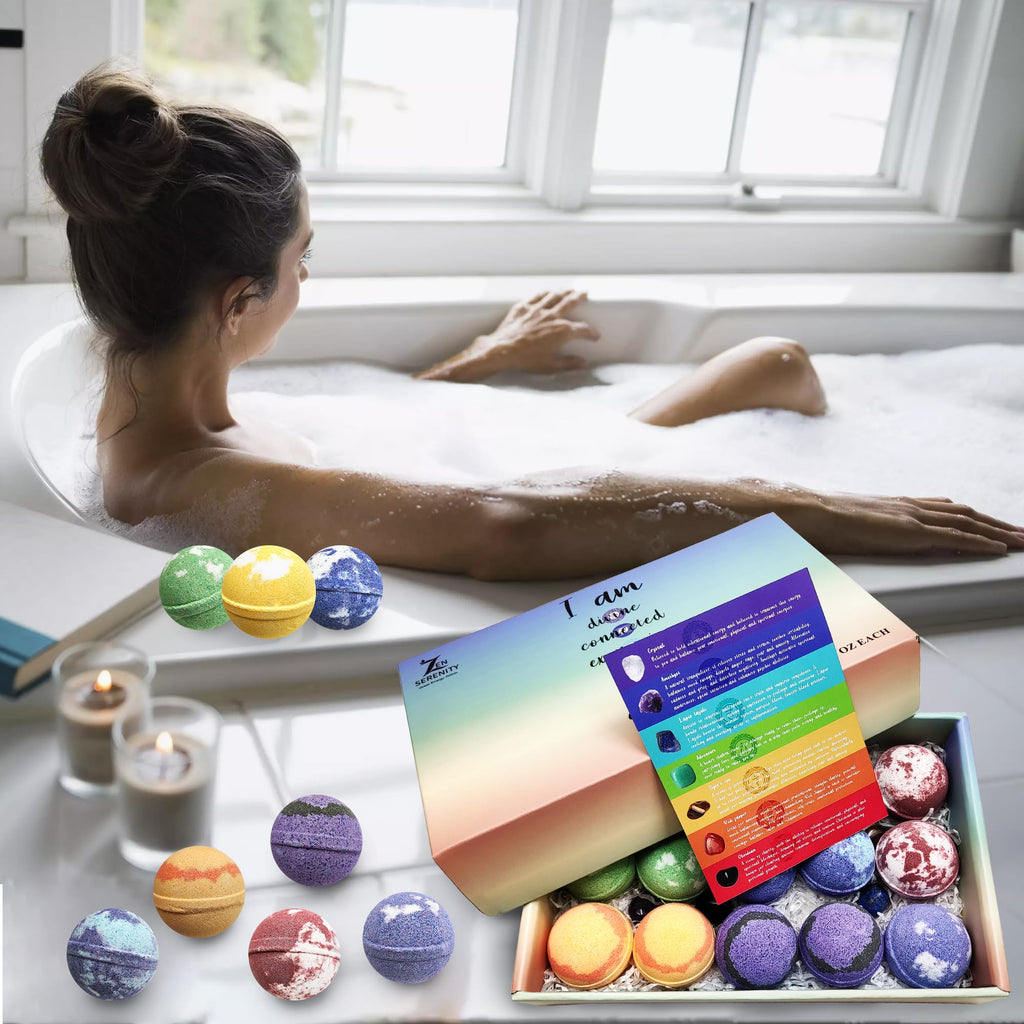 Rachelle Parker Chakra Healing Gemstones Bath Bombs | 15 Essential Oil Bath Bombs for Yoga & Meditation