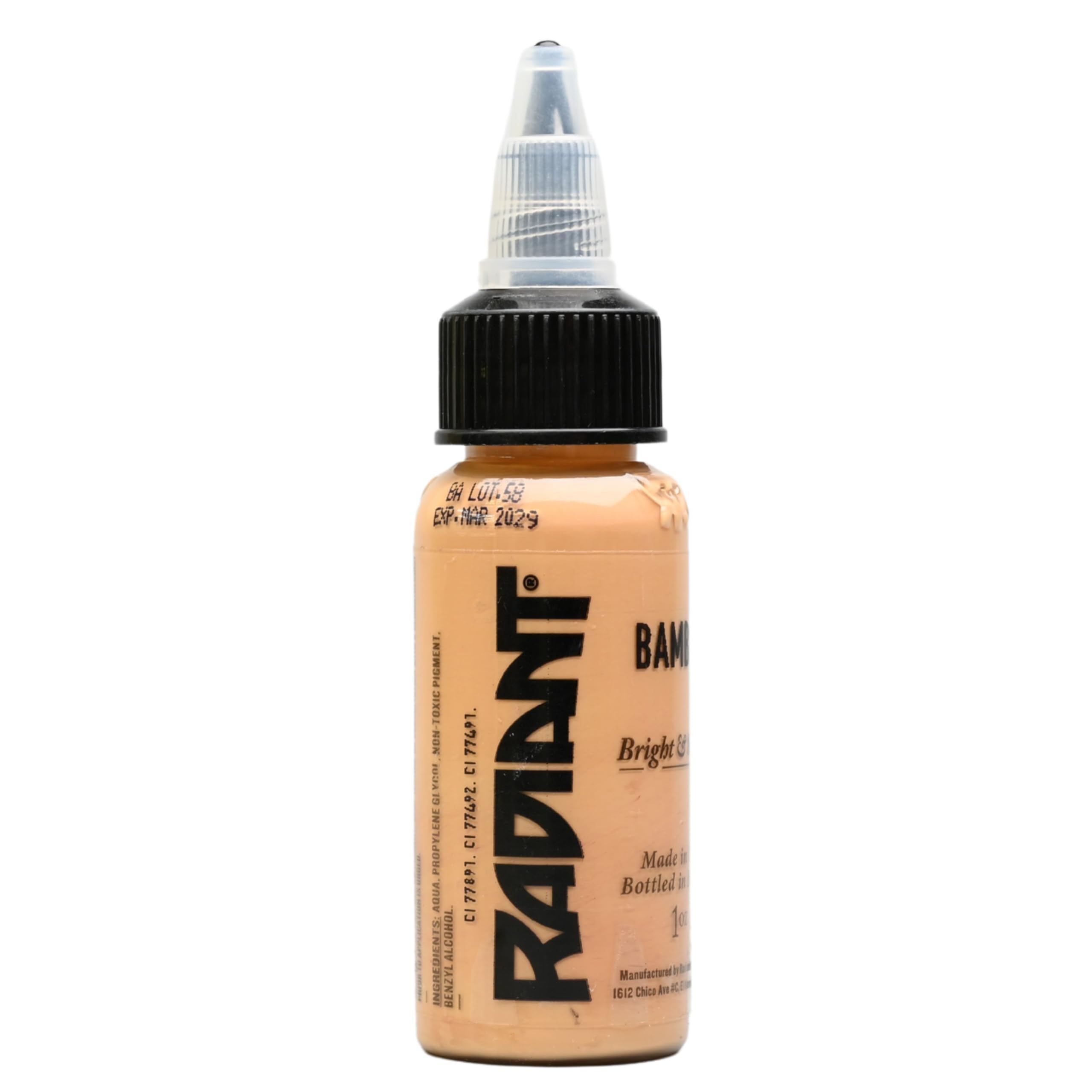 Radiant Colors Bamboo Brown Tattoo Ink 1oz — Professional Quality, Smooth Flow