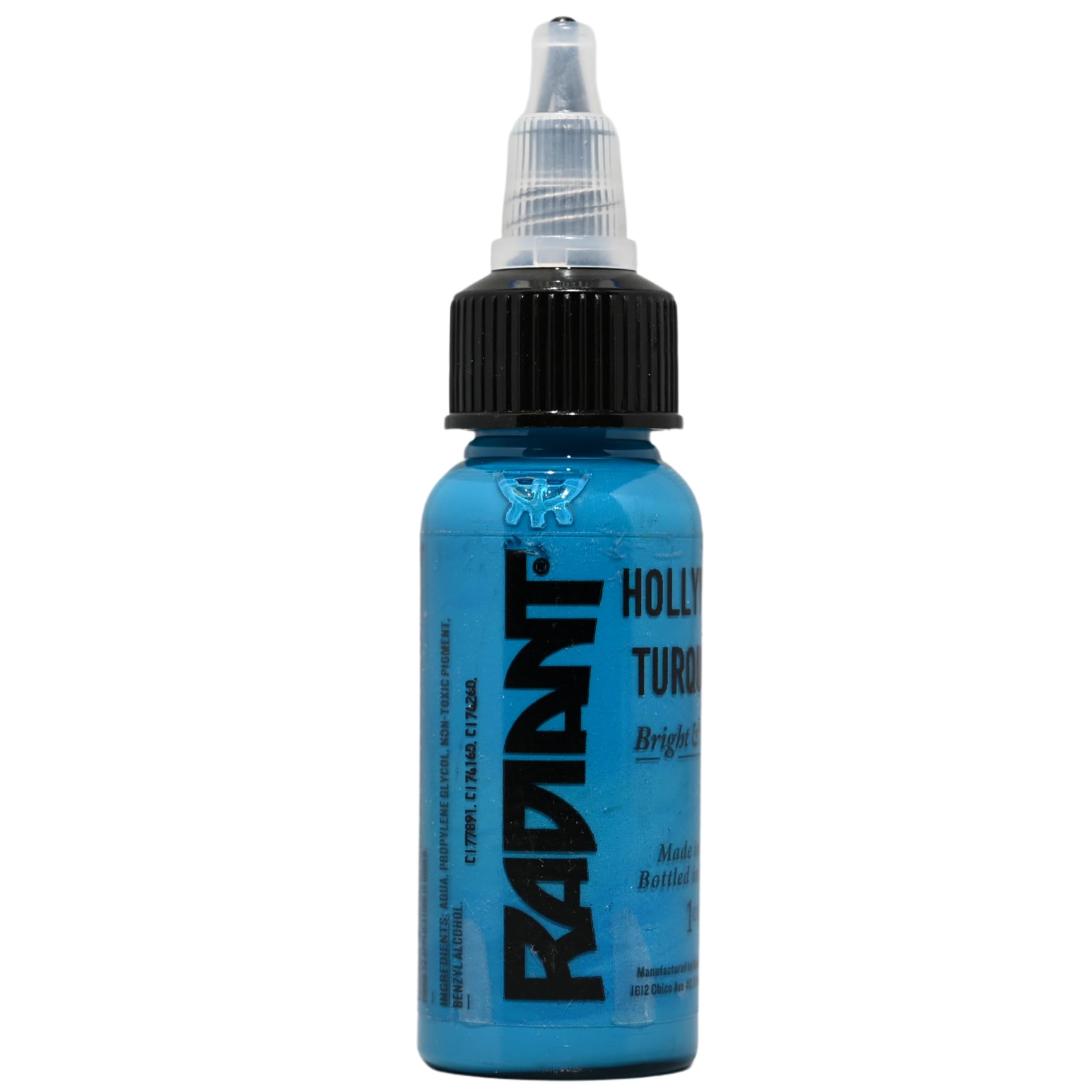 Radiant Colors Hollywood Turquoise Tattoo Ink – 1oz Bottle for Color & Shading