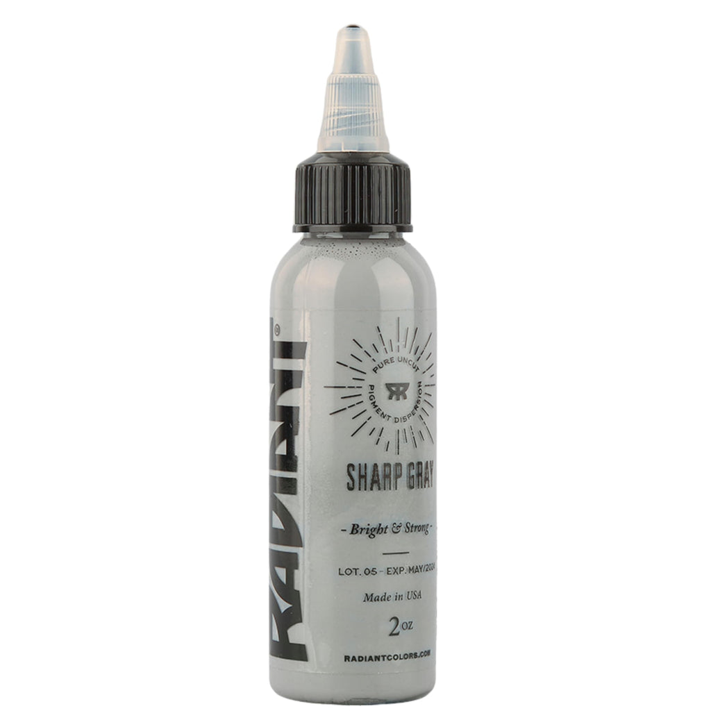 Radiant Colors Sharp Gray Tattoo Ink 1oz – Smooth Shading for Real Skin
