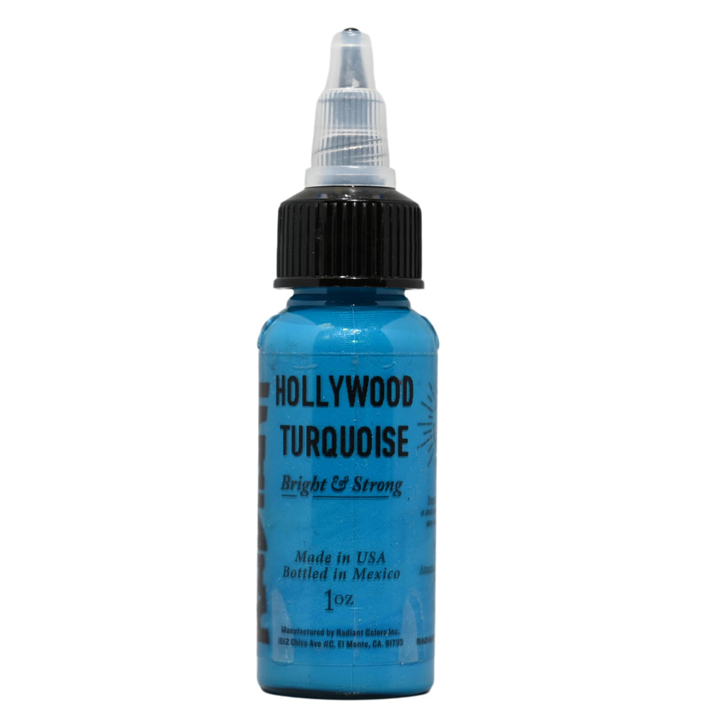 Radiant Colors Hollywood Turquoise Tattoo Ink – 1oz Bottle for Color & Shading