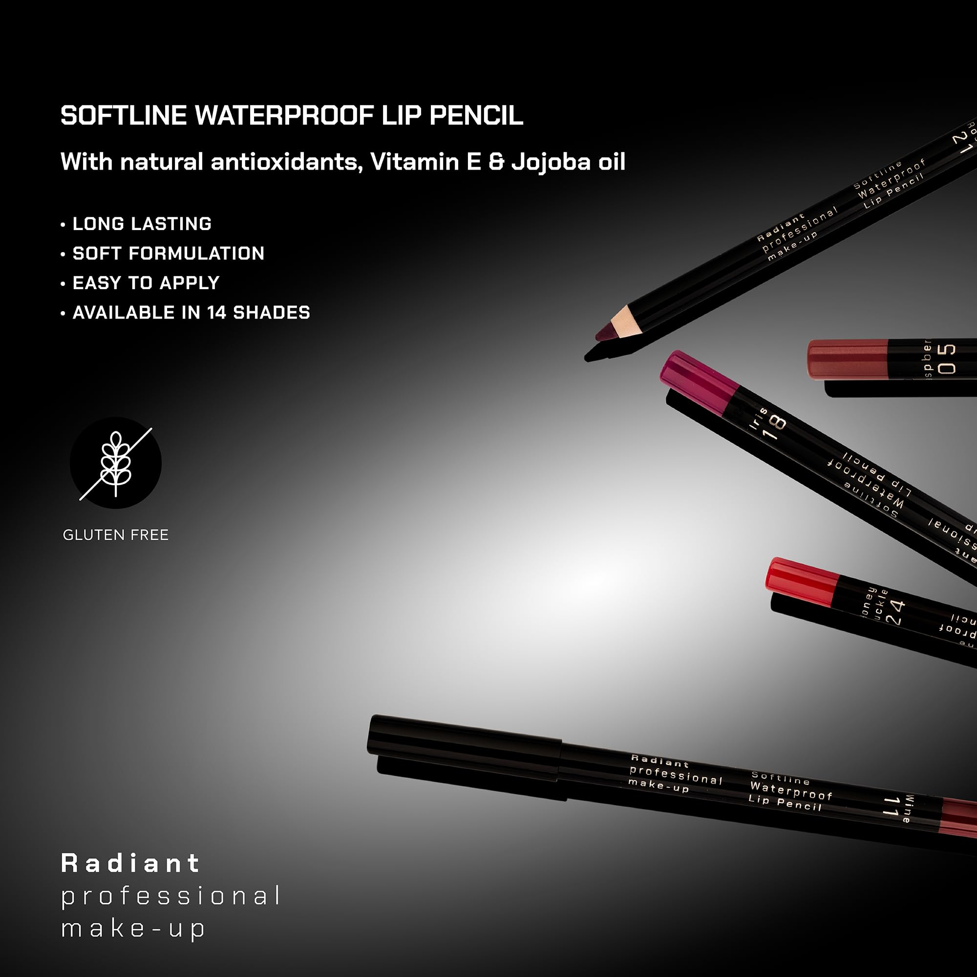 Radiant Professional Waterproof Lip Liner Pencil Plum – Long-Lasting, Vitamin E