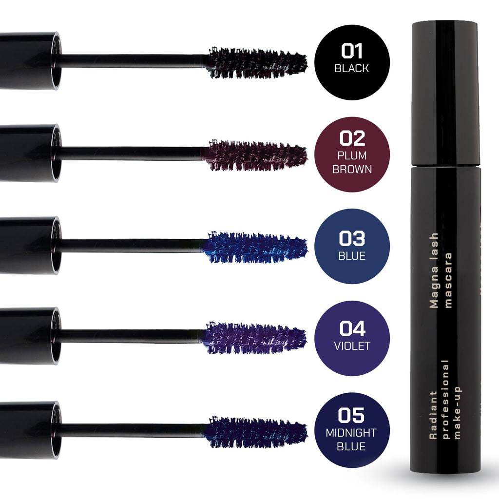 Radiant Professional Lengthening Mascara with Silicone Brush – Smudge-Proof Curl & Volume for Sensitive Eyes (04 Violet)