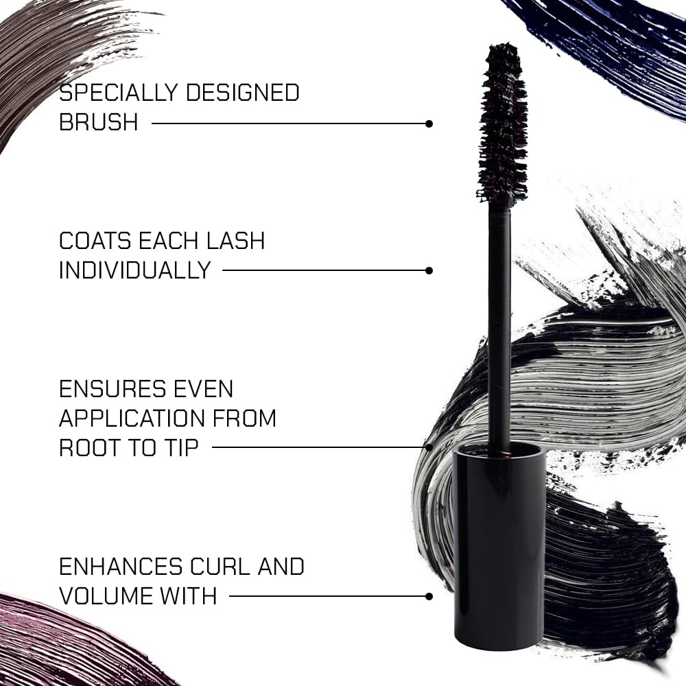 Radiant Professional Lengthening Mascara with Silicone Brush – Smudge-Proof Curl & Volume for Sensitive Eyes (04 Violet)