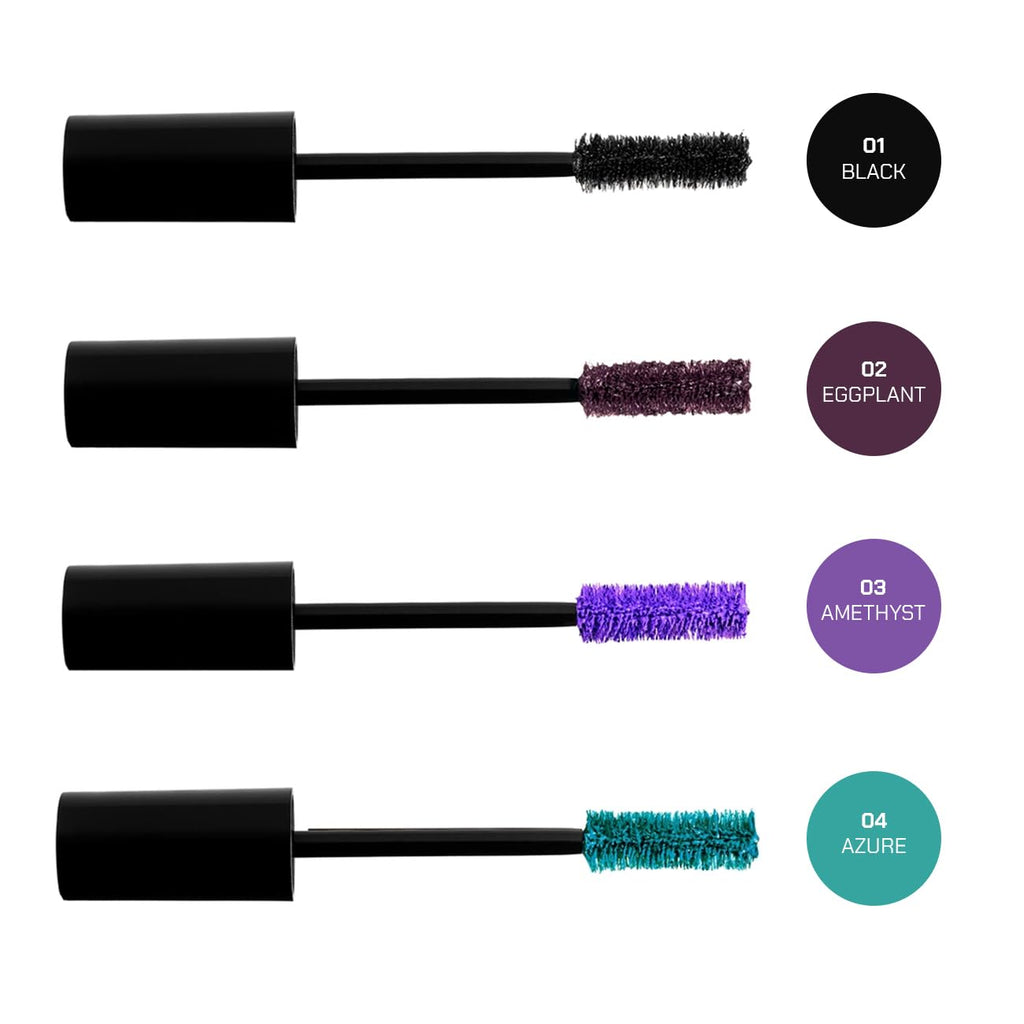 Radiant Professional Lengthening Mascara – Fiber Lash, Smudge-Proof, Cruelty-Free (Azure 04) by Hellenica, 0.43 oz