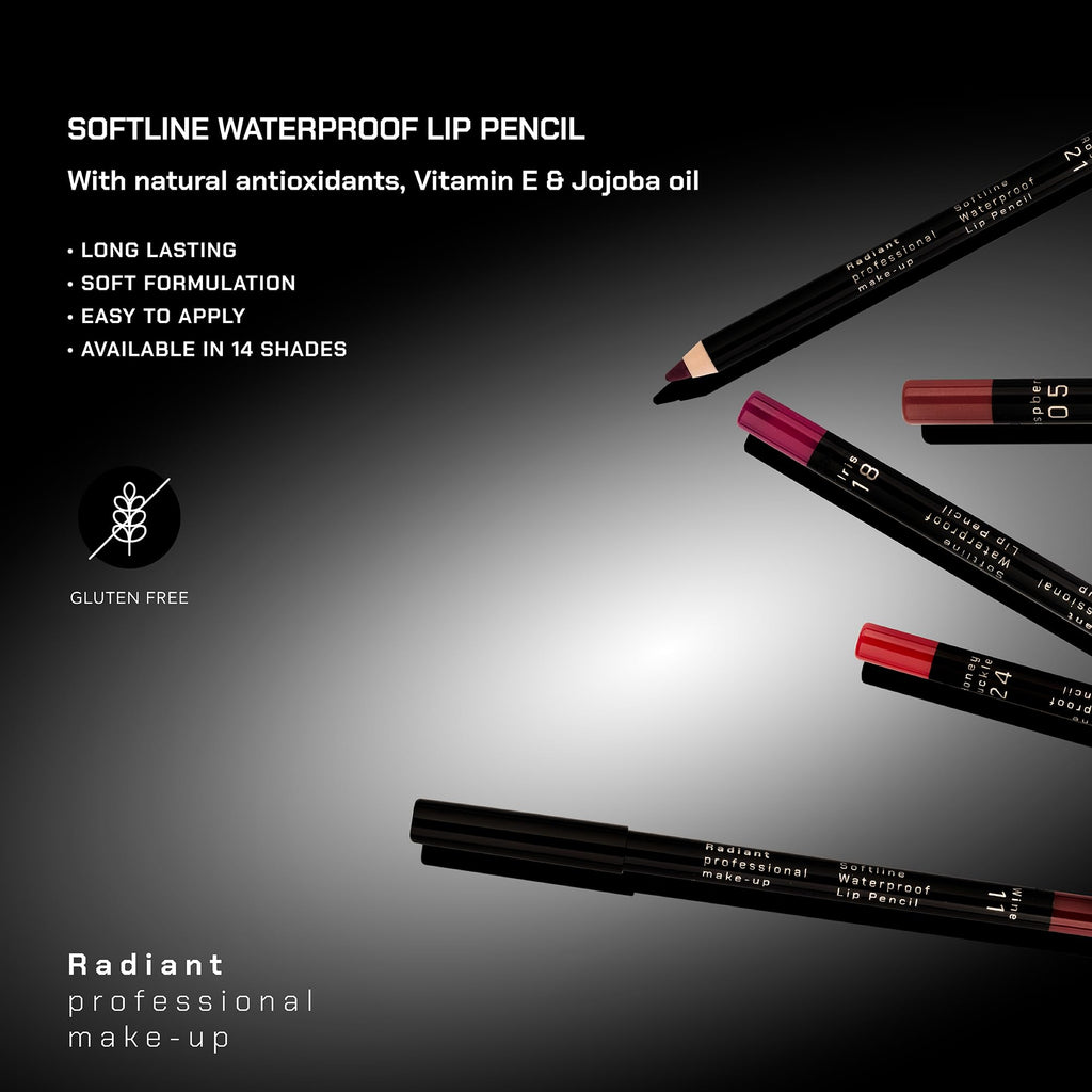 Radiant Professional Waterproof Lip Liner Pencil Raspberry 05 – Long-Lasting, Vitamin E