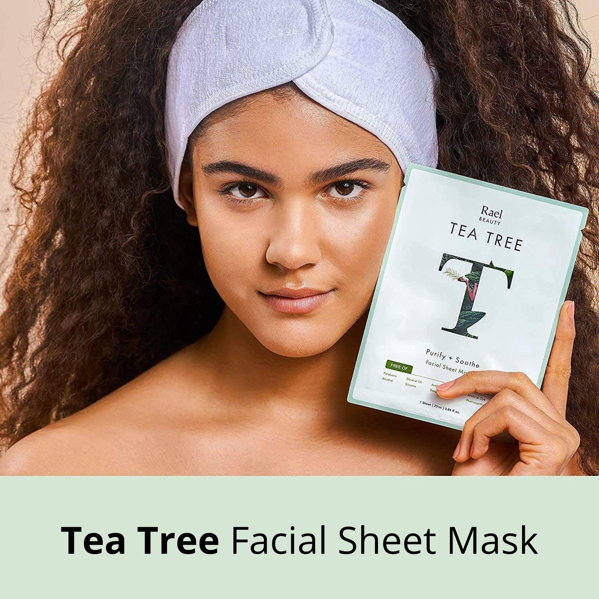 Rael Face Mask Variety Pack – Hydration, Vitamin C, Collagen & Tea Tree, 20 Sheets