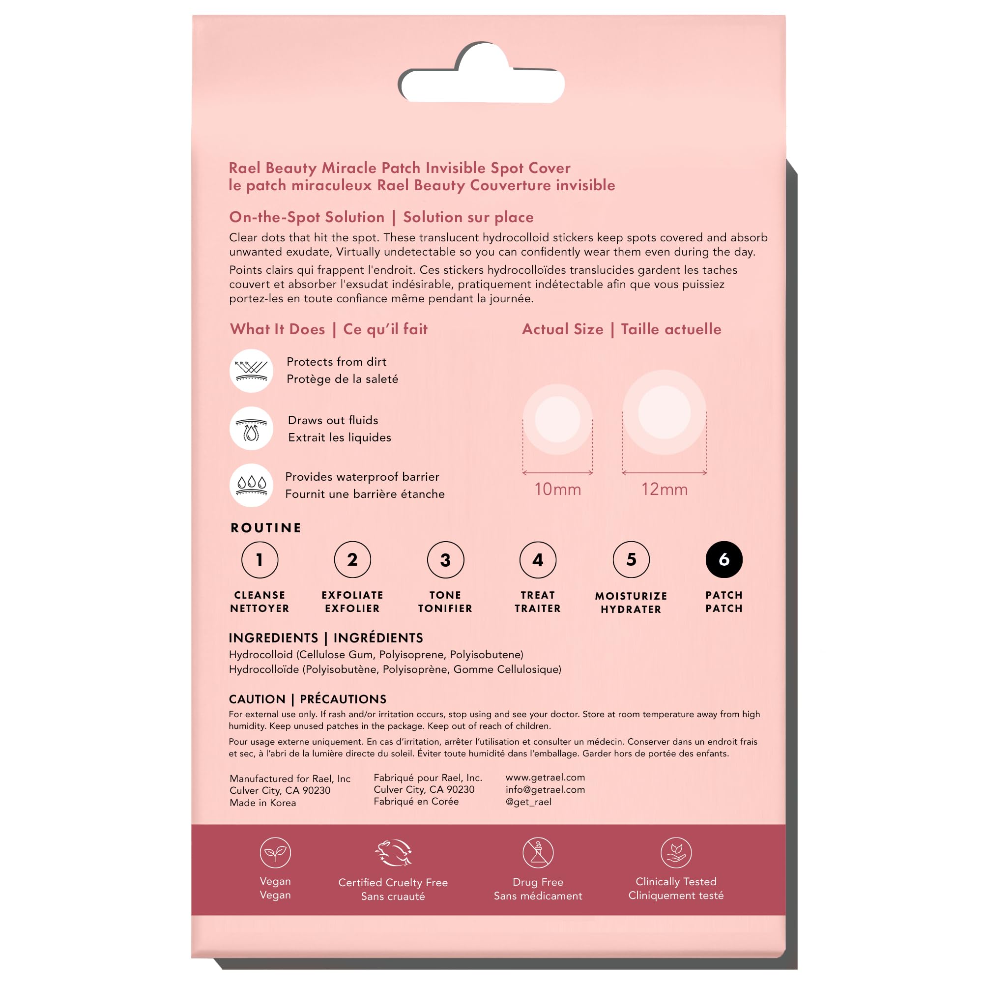 Rael Pimple Patches - Miracle Invisible Spot Cover, Hydrocolloid Acne Patches, 2 Sizes (72 Count)