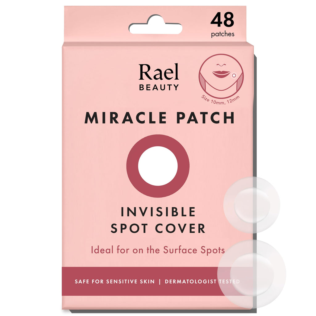 Rael Pimple Patches – Miracle Invisible Spot Cover (Hydrocolloid, 2 Sizes, 48 Count)