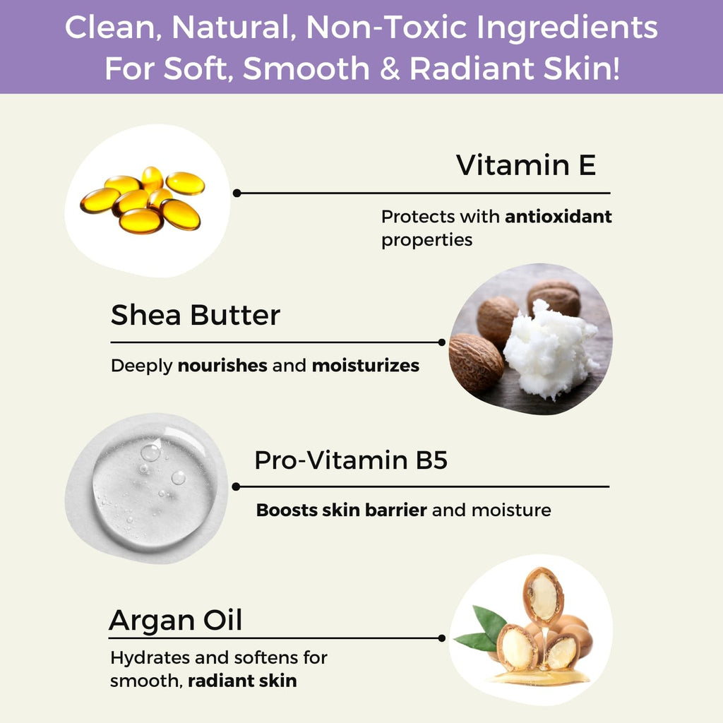 RaGaNaturals Lavender Shea Butter Lotion – 8 oz | Plant-Based, Vegan Moisturizer with Argan, Avocado Oil & Vitamin E