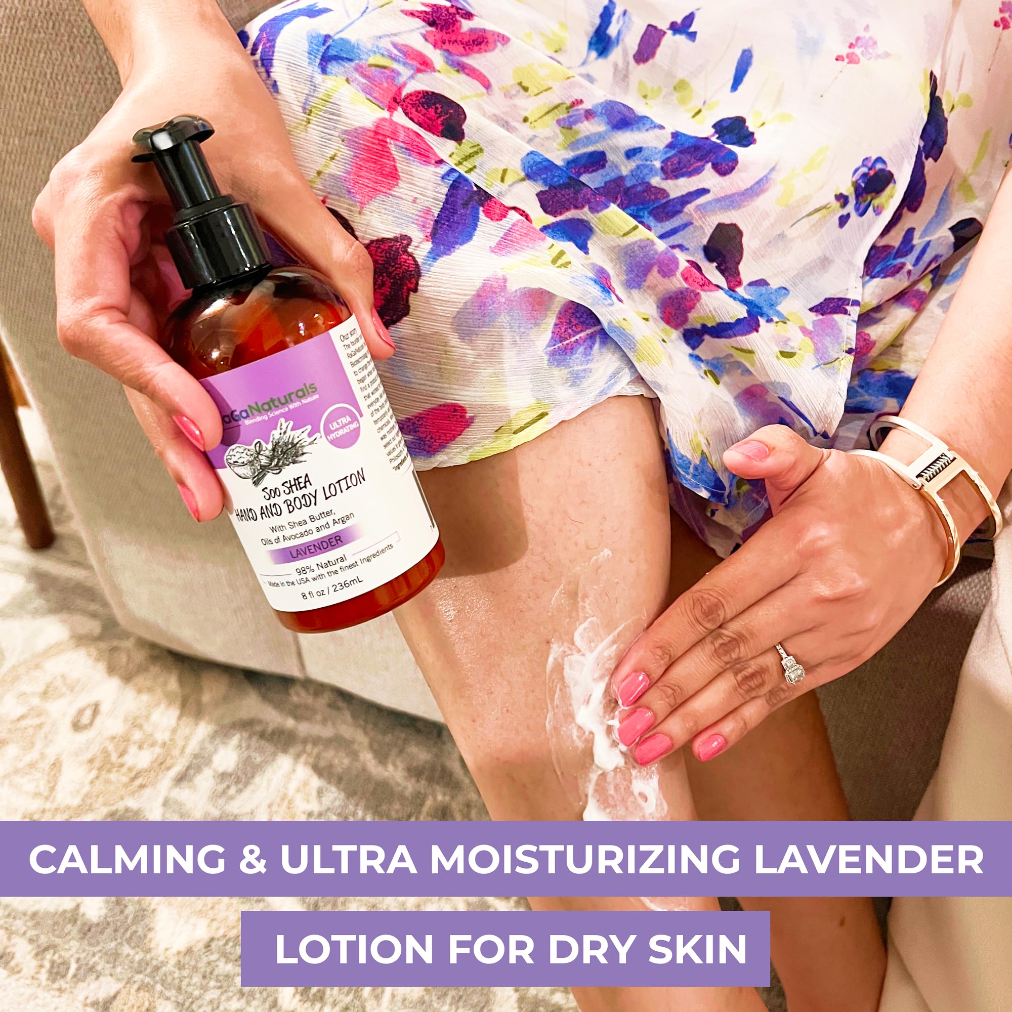 RaGaNaturals Lavender Shea Butter Lotion – 8 oz | Plant-Based, Vegan Moisturizer with Argan, Avocado Oil & Vitamin E