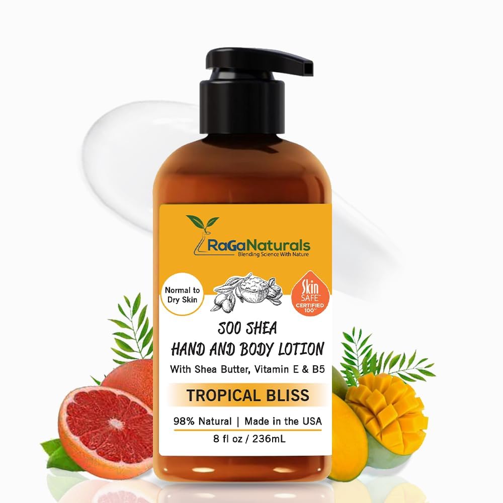 RaGaNaturals Mango Shea Butter Lotion – Hydrating, All-Natural Vegan Moisturizer (8 Oz)