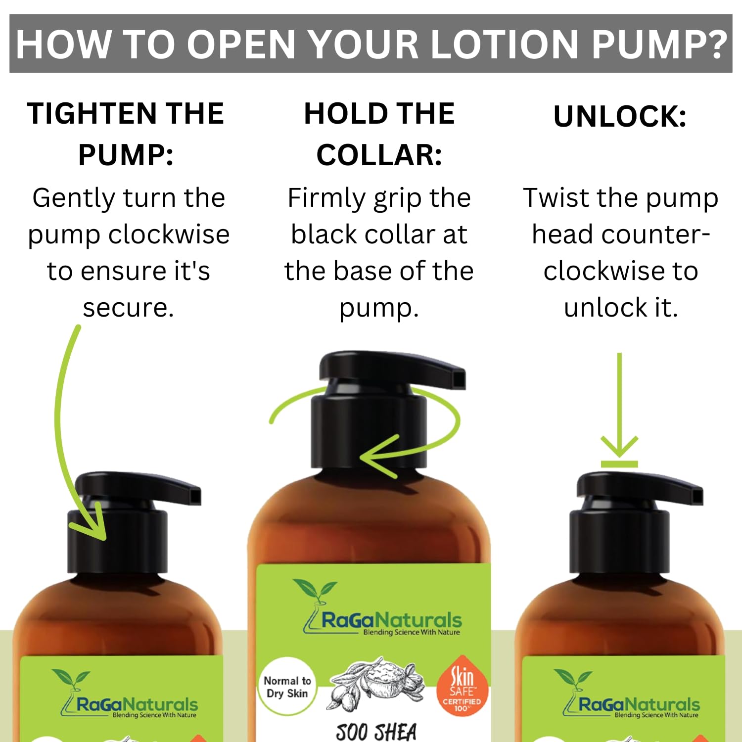 RaGaNaturals Unscented Body Lotion for Dry Skin – Shea Butter, Vitamin E & B5, 8 oz