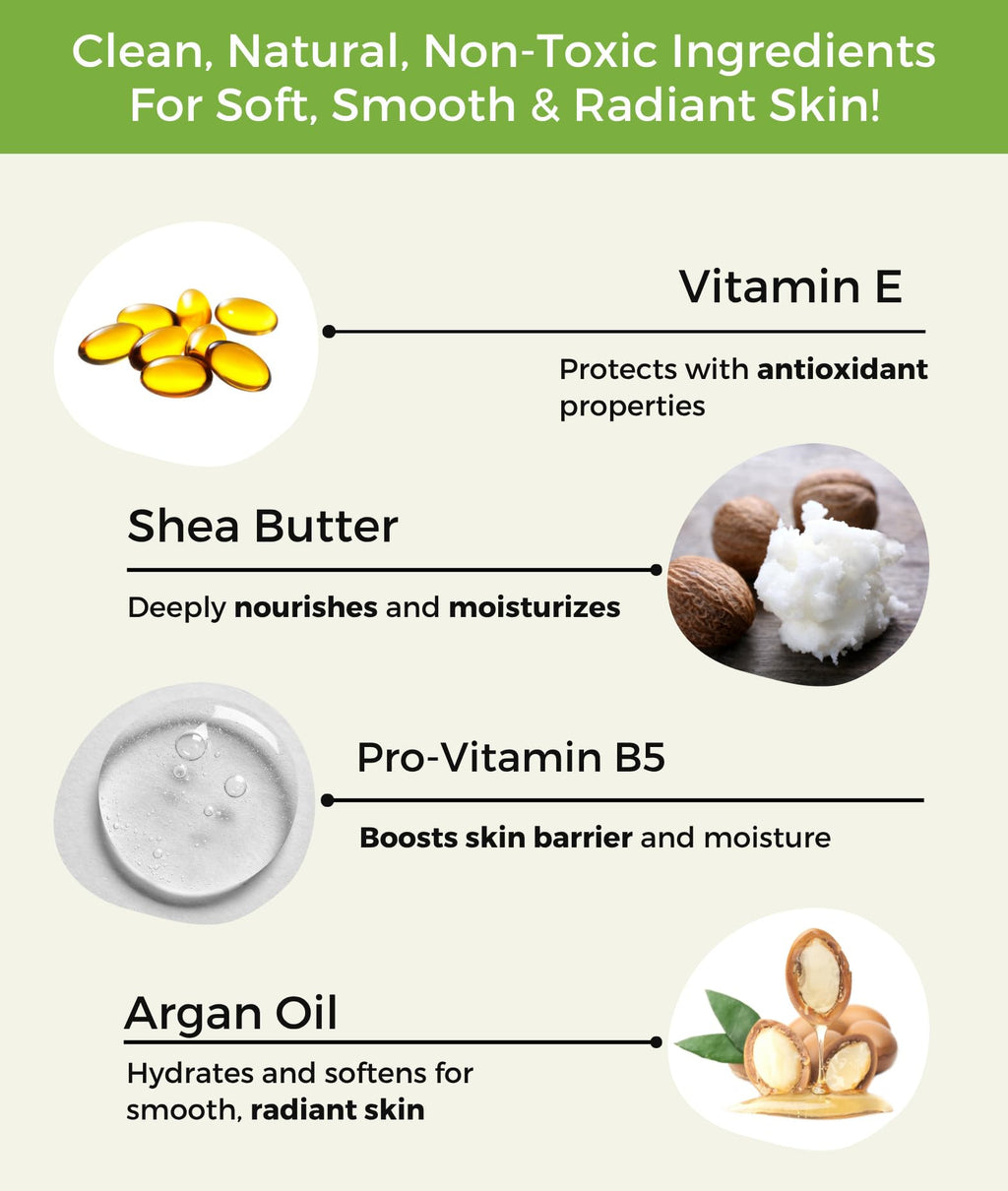 RaGaNaturals Unscented Body Lotion for Dry Skin – Shea Butter, Vitamin E & B5, 8 oz