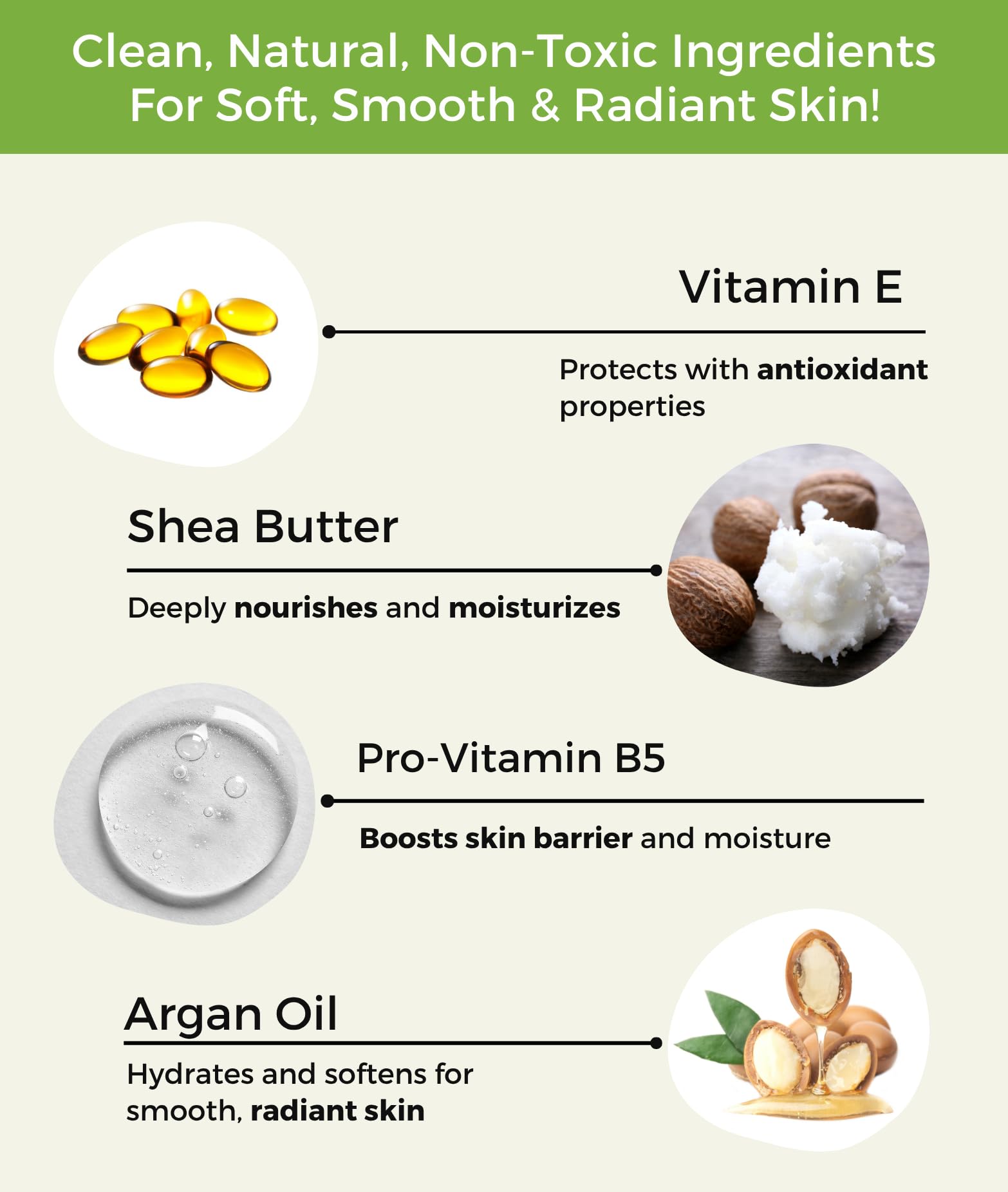 RaGaNaturals Unscented Body Lotion for Dry Skin – Shea Butter, Vitamin E & B5, 8 oz