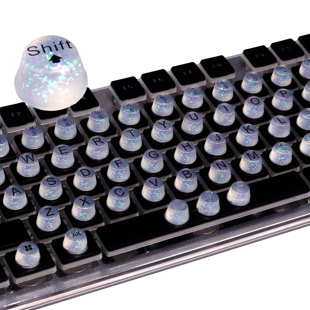 Raised Button Raised Keyboard Stickers for Long Nails – Soft Silicone, Clear, 64 Pcs