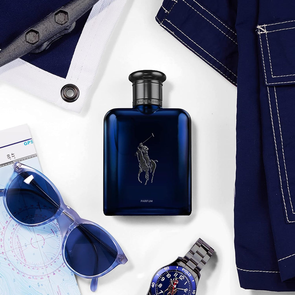 Ralph Lauren Polo Blue Parfum – Men's Aquatic Fragrance with Citrus, Oakwood & Vetiver (6.7 oz)
