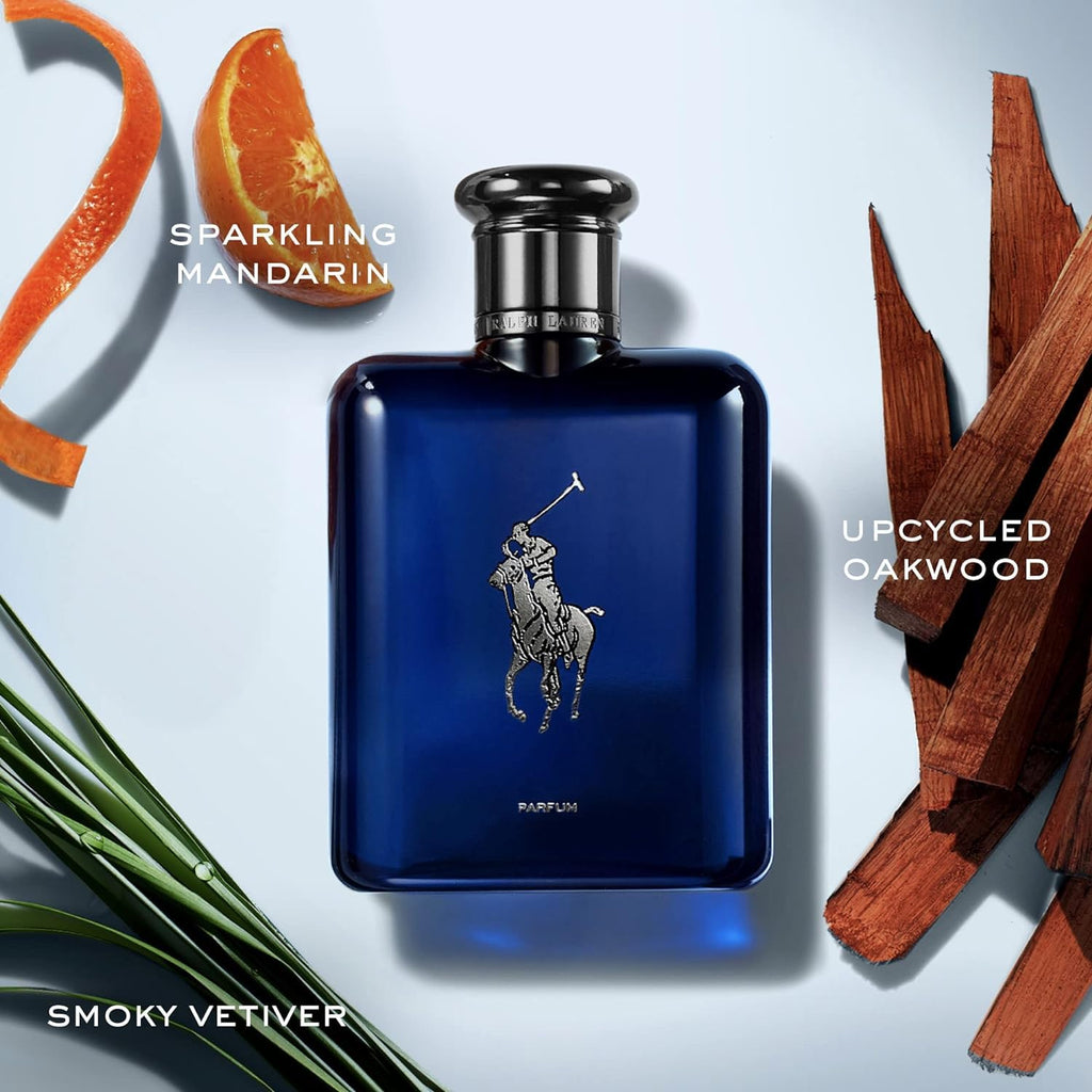 Ralph Lauren Polo Blue Parfum – Men's Aquatic Fragrance with Citrus, Oakwood & Vetiver (6.7 oz)