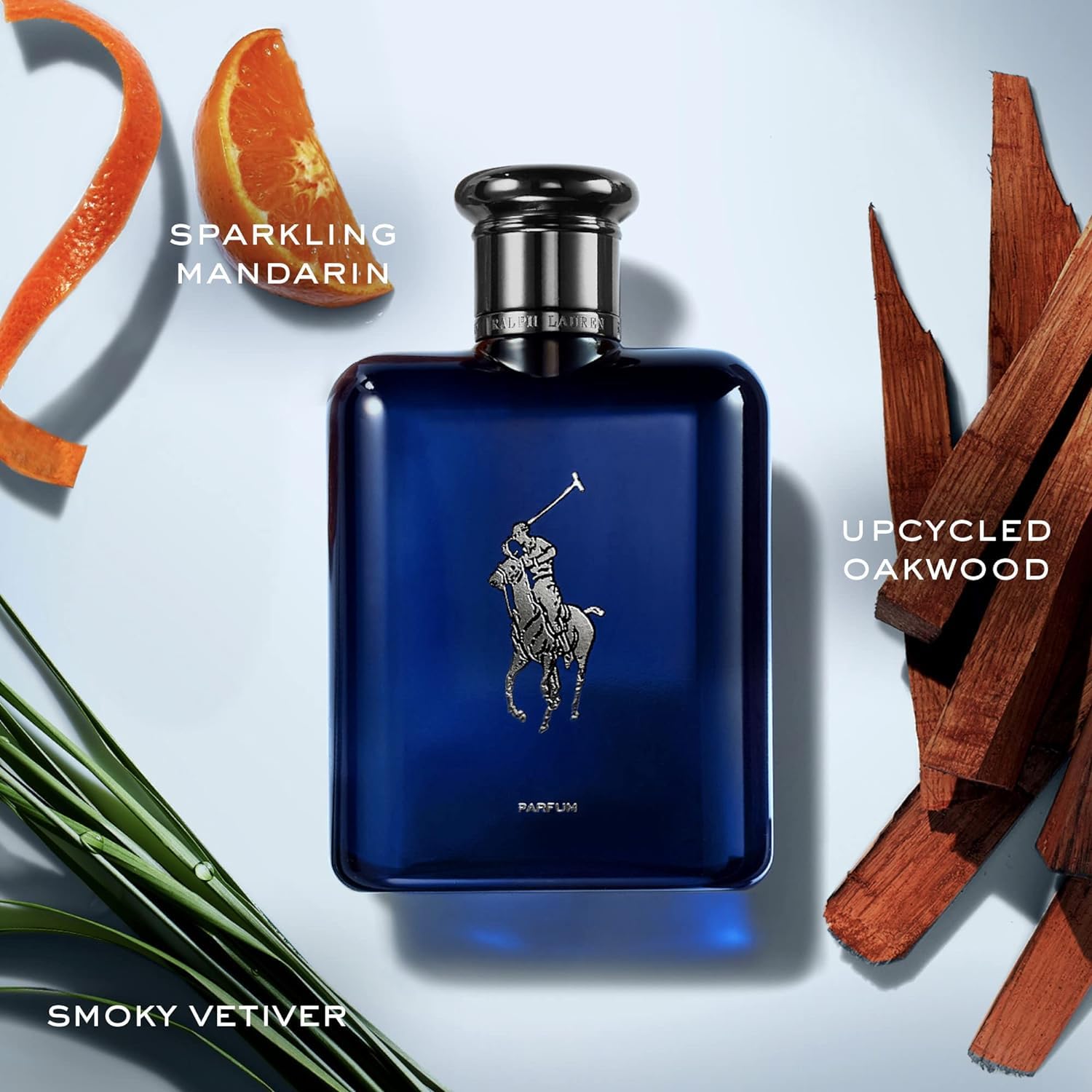 Ralph Lauren Polo Blue Parfum – Men's Aquatic Fragrance with Citrus, Oakwood & Vetiver (6.7 oz)
