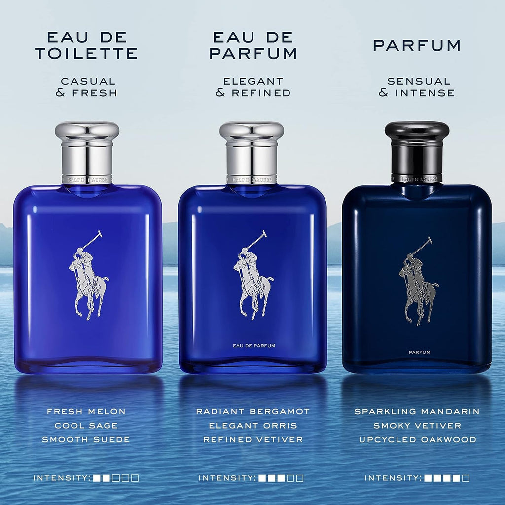 Ralph Lauren Polo Blue Parfum – Men's Aquatic Fragrance with Citrus, Oakwood & Vetiver (6.7 oz)