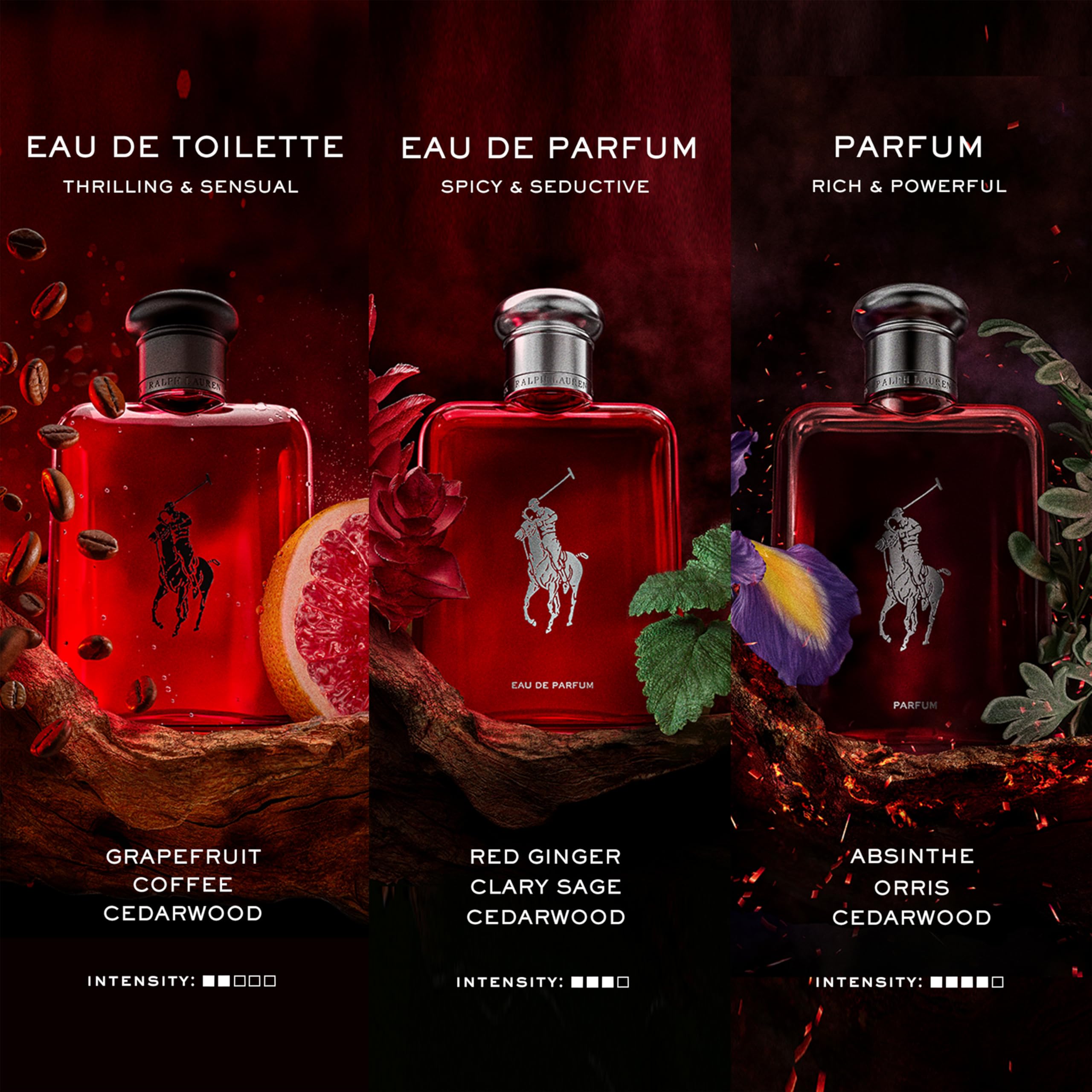 Ralph Lauren Polo Red Eau de Toilette – Men’s Trio Set (4.2oz + Travel Size + Deodorant)