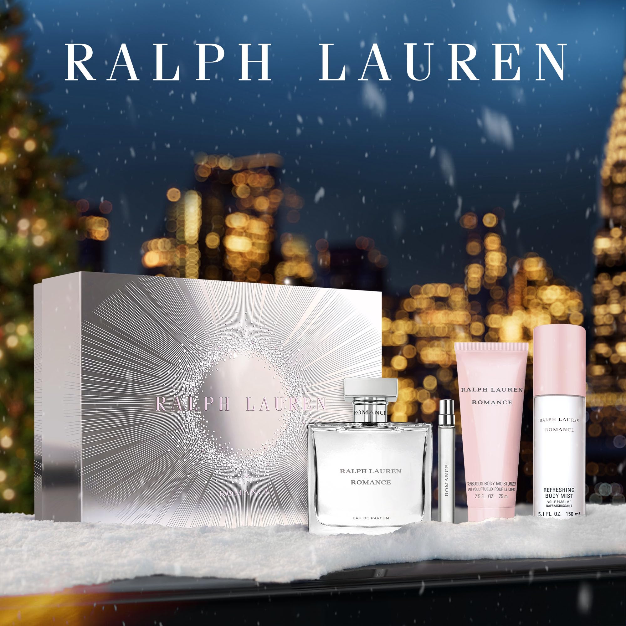 Ralph Lauren Romance 4-Piece Gift Set – Full-Size Fragrance, Travel Size, Body Lotion & Body Mist
