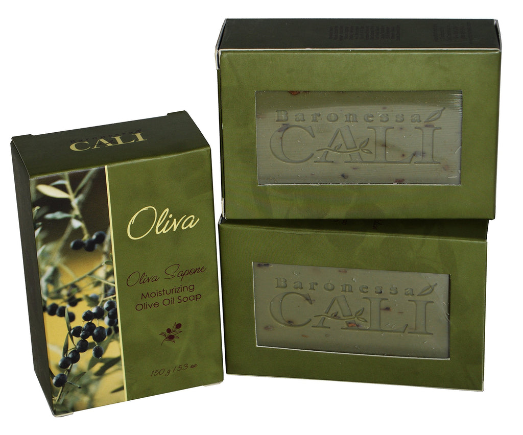 Baronessa Cali Oliva Green Sapone – Deep Moisturizing Olive Oil Soap, 3-Pack | RAPSI