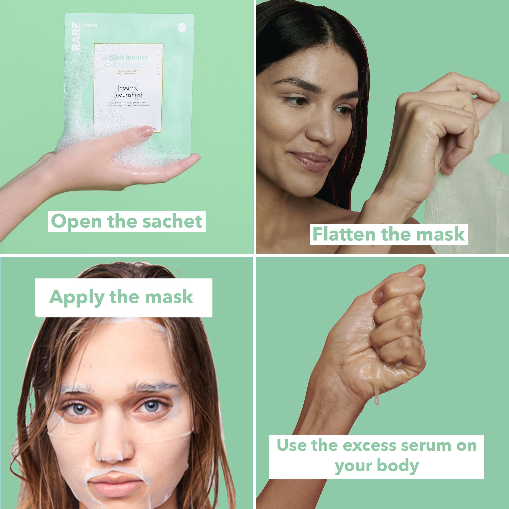 RARE Paris Élixir Intense: Nourishing Facial Sheet Mask – Hydration & Brightening (5 Pack)