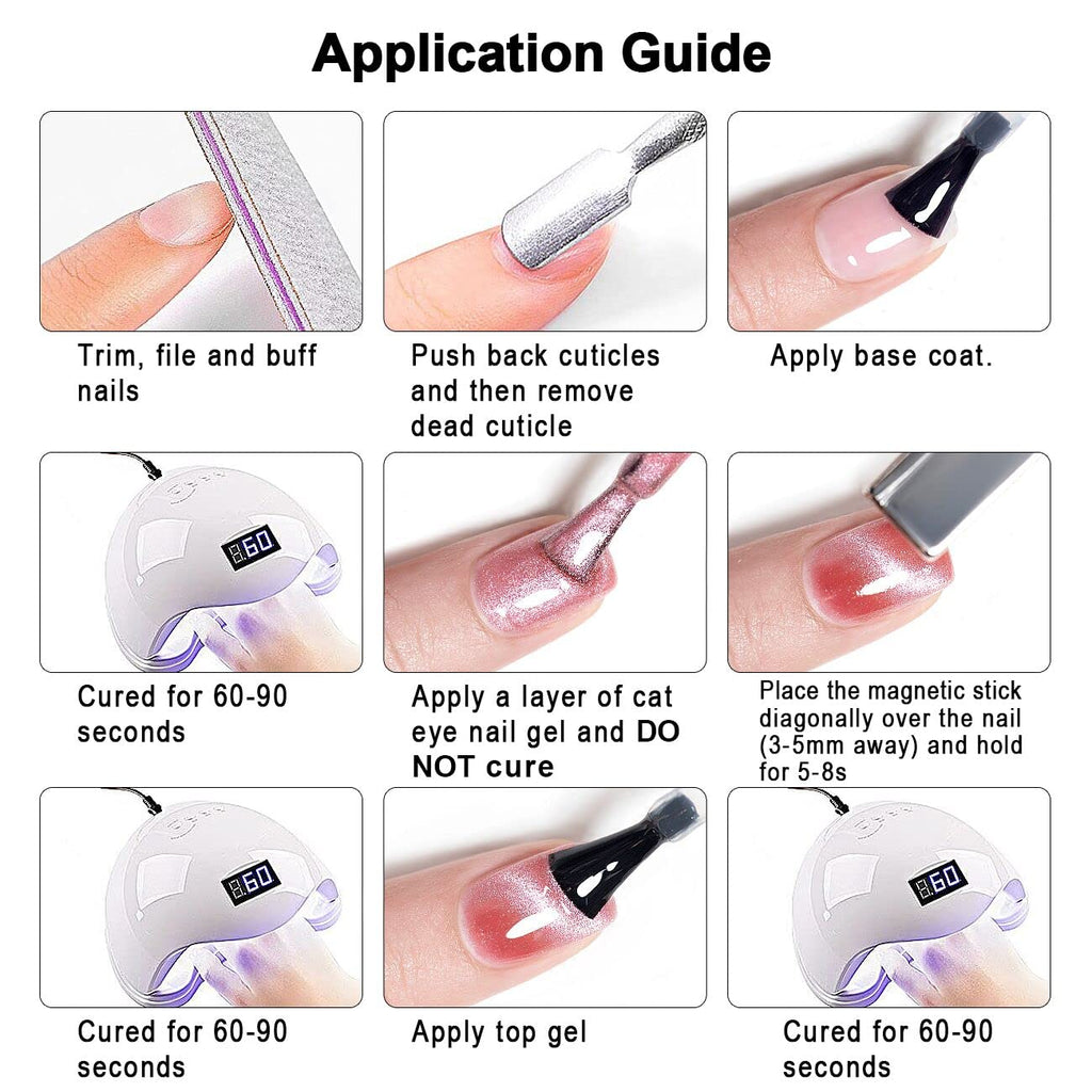RARJSM Cat Eye Gel Nail Polish Set – 6 Colors for Home Salon