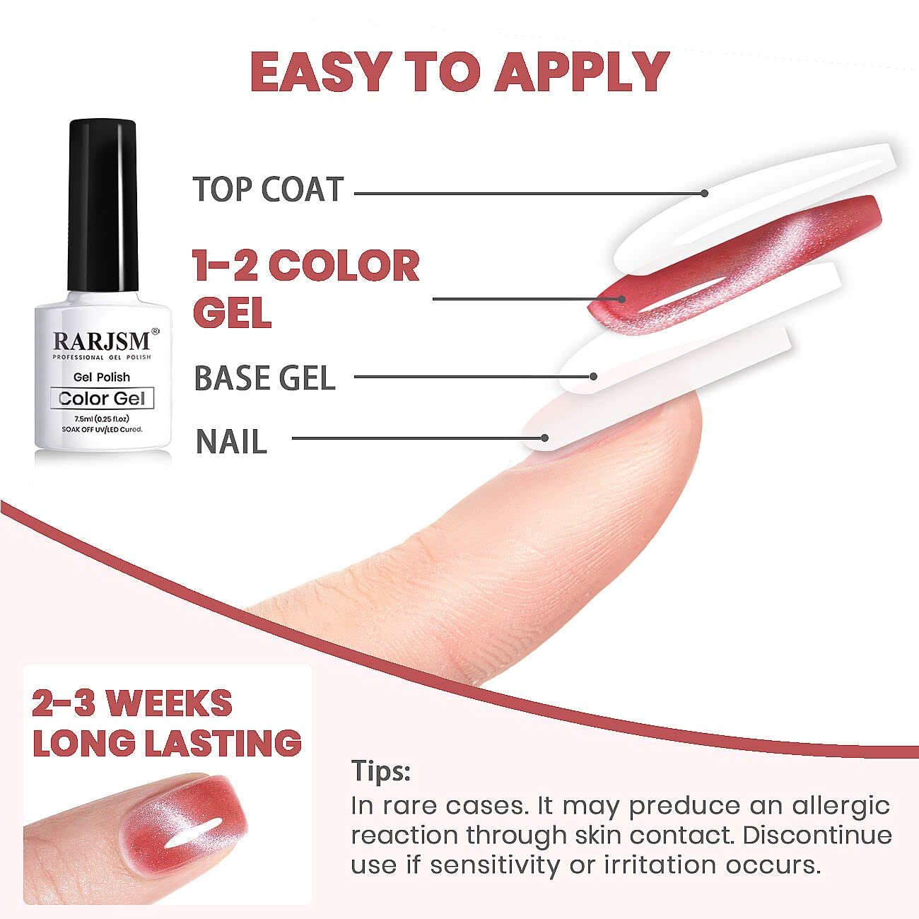 RARJSM Cat Eye Gel Nail Polish Set – 6 Colors for Home Salon