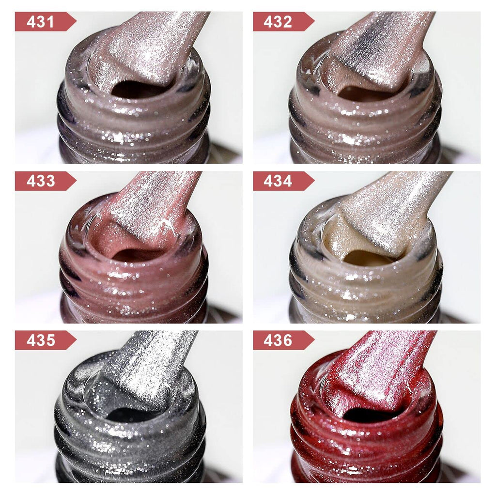 RARJSM Cat Eye Gel Nail Polish Set – 6 Colors for Home Salon