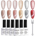 RARJSM Cat Eye Gel Nail Polish Set – 6 Colors for Home Salon