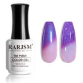 RARJSM Color Changing Gel Nail Polish 15ml — Blue Purple Temperature Shift with Pearl Shell Finish