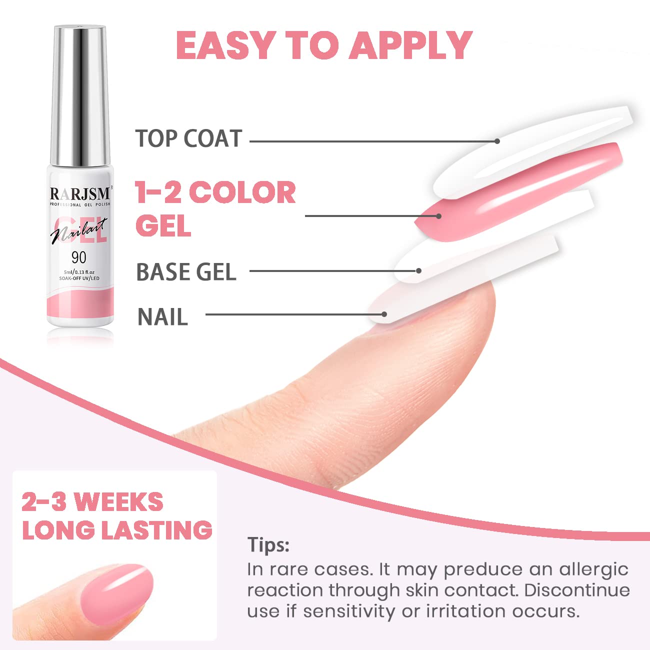 RARJSM Gel Liner Nail Art Polish Set – 12 Candy Pastel Colors, Thin Brush, Soak Off, 5ml