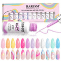 RARJSM Gel Liner Nail Art Set 12 Colors – 5ml Striping Gel Polish with Thin Brush