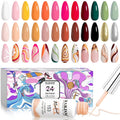 RARJSM Gel Liner Nail Art Set – 24 Colors, 5ml Bottles, Thin Brush, UV Soak Off