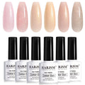 RARJSM Glitter Nude Gel Polish 6-Piece Set – Shimmer Nude Nails (7.5ml)