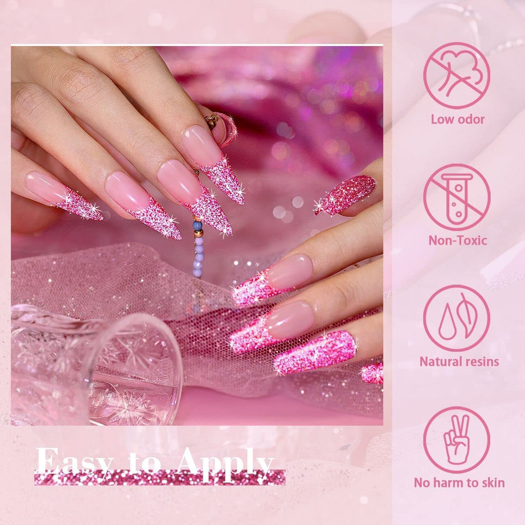 RARJSM Reflective Glitter Nail Art Gel Liner – 12 Colors, Diamond Sparkle, UV/LED Curing