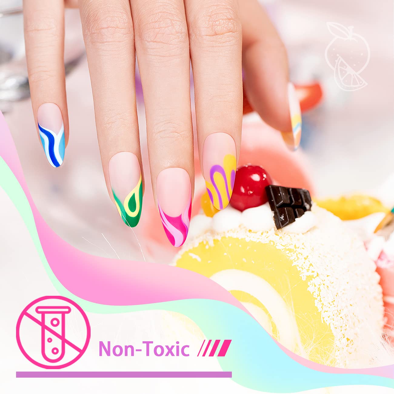 RARJSM Gel Liner Nail Art Polish Set – 12 Candy Pastel Colors, Thin Brush, Soak Off, 5ml