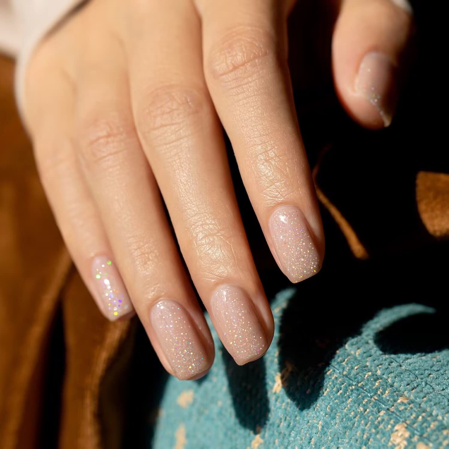 RARJSM Glitter Nude Gel Polish 6-Piece Set – Shimmer Nude Nails (7.5ml)