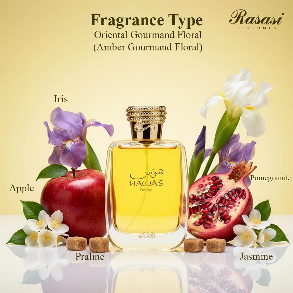 RASASI Hawas For Her – Eau de Parfum 100ml | Premium Arabian Women's Perfume, Long Lasting Scent