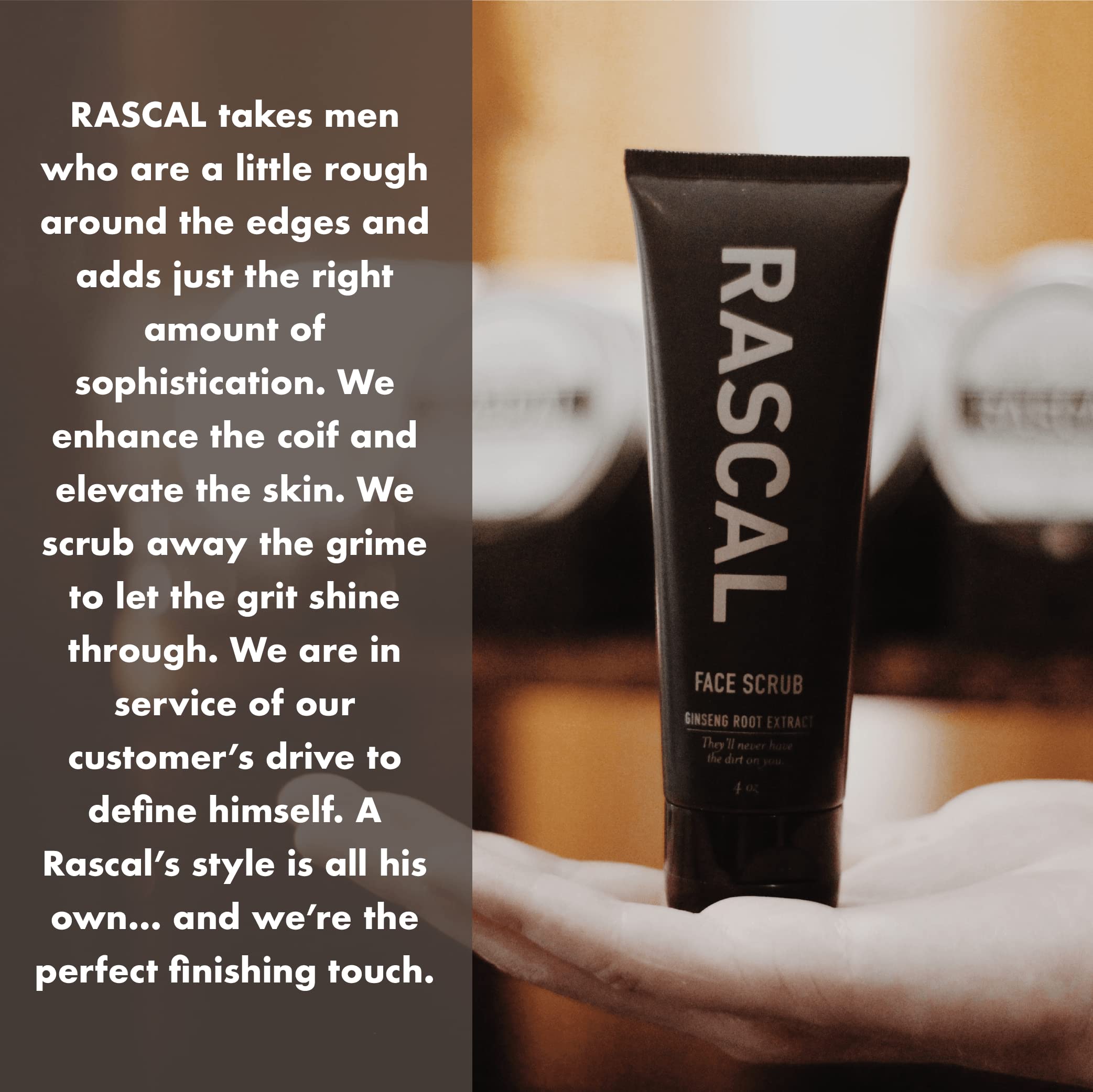 Rascal Men's Face Cleanser – Deep Cleanse with Activated Charcoal & Orange Peel Oil