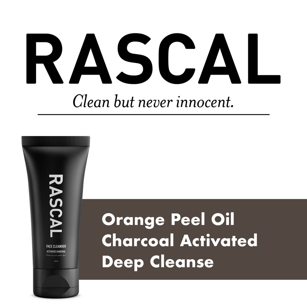 Rascal Men's Face Cleanser – Deep Cleanse with Activated Charcoal & Orange Peel Oil
