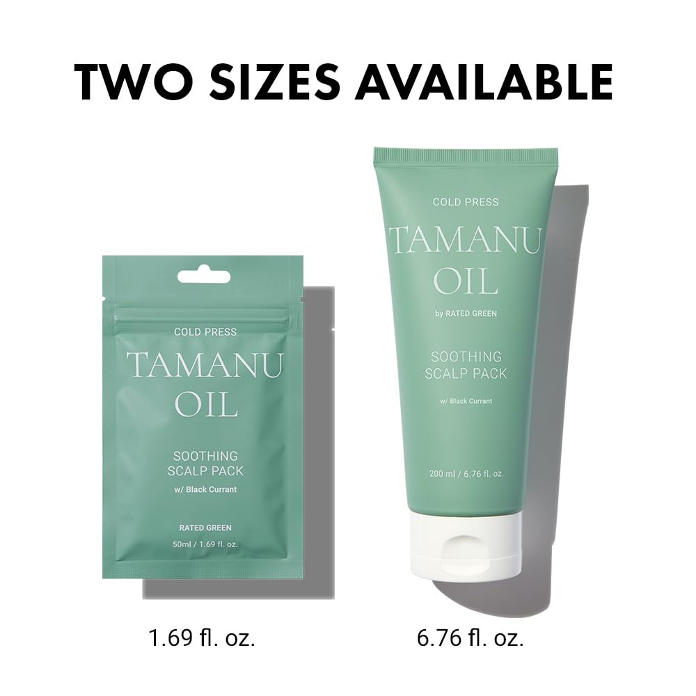 RATED GREEN Tamanu Oil Hair Conditioning Mask – 8.45 Fl Oz Pack of 5, Korean Care for Dry Hair with Black Currant