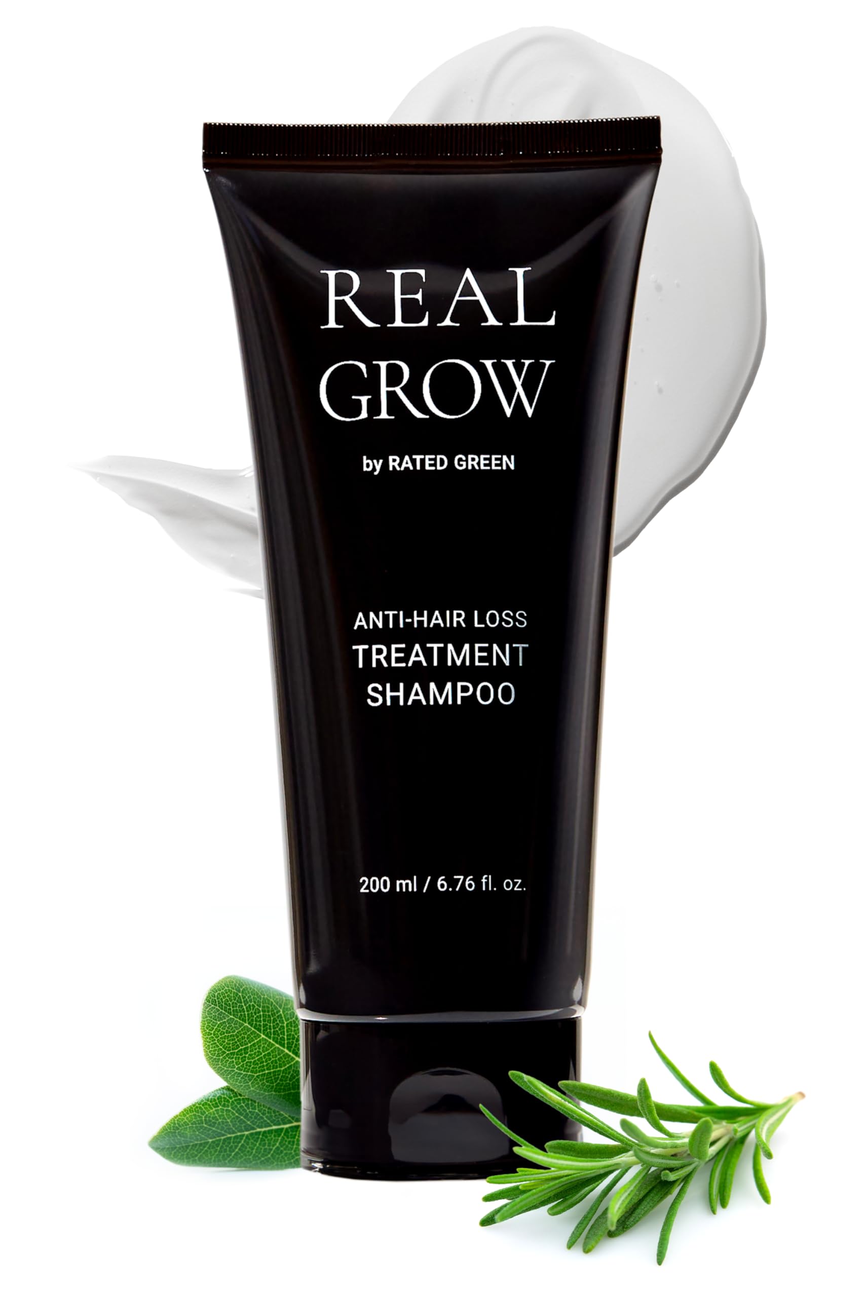 RATED GREEN Real Grow Anti Hair Loss Treatment | Rosemary Cream Shampoo for Thinning Hair – 6.76 fl oz