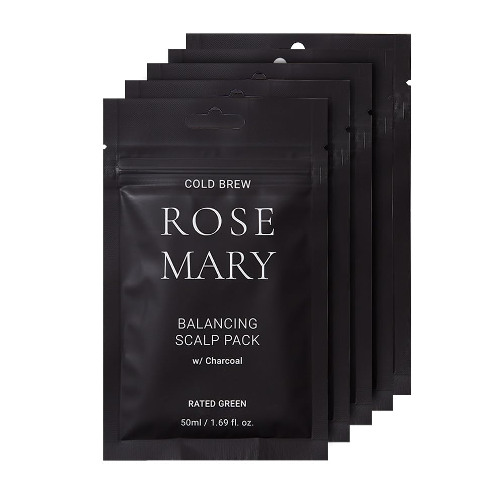 RATED GREEN Rosemary Balancing Scalp Pack | Organic Cold Brew Charcoal | 2-in-1 Detoxifying Hair Mask