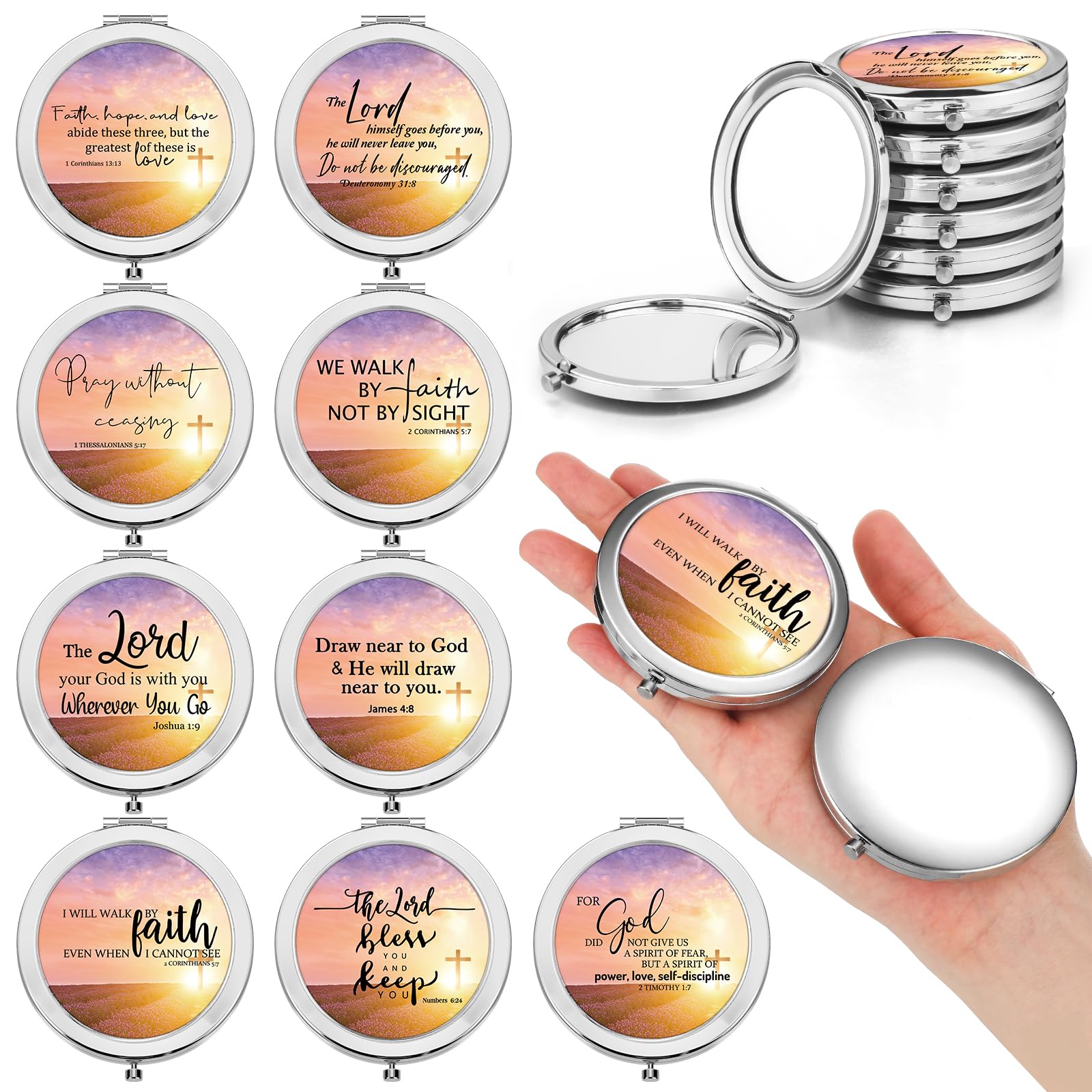 RattanView 18-Piece Bible Verse Compact Mirrors for Women